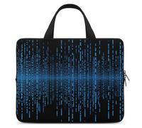 Custodia per computer portatile, antiurto, borsa per il trasporto del computer, borsa per laptop a matrice binaria blu, leggera, custodia per notebook da viaggio, borsa da viaggio per affari da 17