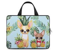 Custodia per computer portatile, antiurto, borsa per il trasporto del computer, con cane chihuahua e ananas, borsa per computer portatile, leggera, custodia da viaggio per viaggi d'affari da 17
