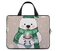 Custodia per computer portatile, antiurto, borsa per il trasporto del computer con orso che ha paura del freddo, borsa per laptop, leggera, custodia per notebook da viaggio, borsa da viaggio per
