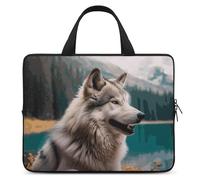 Custodia per computer portatile, antiurto, borsa per il trasporto del computer, divertente, animale, lupo, borsa per computer portatile, leggera, custodia per notebook da viaggio, borsa da viaggio per