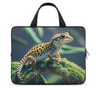 Custodia per computer portatile, antiurto, borsa per il trasporto del computer leopardata Little Gecko, borsa per laptop tote leggera custodia per notebook da viaggio borsa da viaggio per lavoro da 13