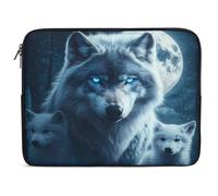 Custodia per Computer Portatile Beautiful Night Three Wolf Borsa Porta Multicolore Resistente Custodia Notebook, per Computer, Office, Notebook, 15In