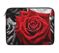 Custodia per Computer Portatile Black White And Red Flower Sleeve per Laptop Resistente Antiurto Custodia per Laptop, per Office, Travel, Notebook, 15In