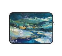 Custodia per Computer Portatile Blue Green Countryside At Night Print Custodia Notebook Multicolore Antiurto Borsa per Laptop 15In, per Computer Portatile, Notebook