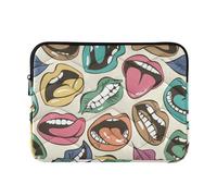 Custodia per computer portatile carino borsa per laptop 13 pollici 14 pollici modello labbra colorate borsa per il trasporto con cerniera