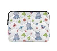 Custodia per computer portatile carino cartone animato ippopotami antiurto custodia protettiva per notebook portatile copertura dispositivo elettronico grande