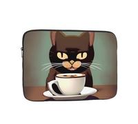 Custodia per Computer Portatile Coffee Cats Drink Coffee Prints Borsa da Trasporto Impermeabile Comfyable Portatile Borsa, per Computer, Notebook, Office, 15In