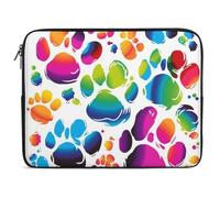 Custodia per Computer Portatile Colorful Dog Paw Print Borsa Porta Antiurto Impermeabile Custodia Notebook, per Office, Travel, Computer, 15In