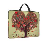 Custodia per computer portatile con albero a forma di cuore, resistente all'acqua, borsa per il trasporto del computer con maniglia