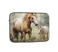 Custodia per computer portatile con animali ricamati, quadri, cavalli, borsa per computer portatile, custodia protettiva per notebook da 12 pollici