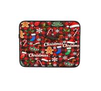 Custodia per computer portatile con bassotto carino natalizio, borsa per computer portatile, borsa per tablet, borsa da trasporto per lavoro da 10 pollici