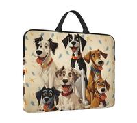 Custodia per computer portatile con cani da segugio, resistente all'acqua, borsa per il trasporto del computer con maniglia