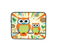Custodia per computer portatile con coppia di gufi, per notebook, tablet, valigetta per il trasporto, per lavoro, 25,4 cm