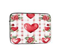 Custodia per computer portatile con cuore rosa da 17 pollici borsa per laptop per San Valentino per donne e uomini, borsa da trasporto per computer aziendale resistente all'acqua custodia antiurto per