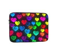 Custodia per computer portatile con cuori arcobaleno borsa per computer da 13 pollici custodia protettiva per notebook