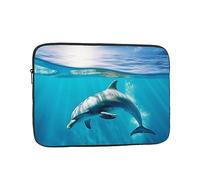 Custodia per computer portatile con delfino che nuota nel mare blu, custodia impermeabile per il trasporto del computer, antiurto, protezione per laptop da 15 pollici