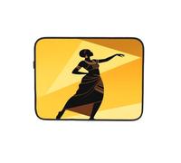 Custodia per computer portatile con donna africana danzante geometrica borsa per computer portatile borsa per tablet borsa da trasporto per lavoro 15 pollici