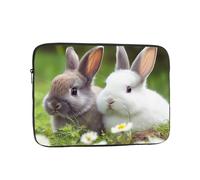 Custodia per computer portatile con due coniglietti carini borsa per computer portatile custodia protettiva per notebook da 10 pollici