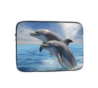Custodia per computer portatile con due delfini Borsa per computer portatile Custodia per notebook da 15 pollici