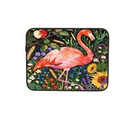 Custodia per computer portatile con fenicottero tra i fiori borsa per computer portatile borsa per tablet borsa da lavoro da 13 pollici