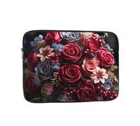 Custodia per computer portatile, con fiori di San Valentino, impermeabile, antiurto, per viaggi e lavoro, 12 pollici