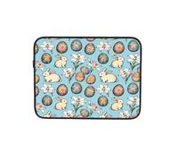 Custodia per computer portatile con fiori pasquali, uova, conigli, borsa per computer portatile, borsa per il trasporto per il lavoro, 43 cm