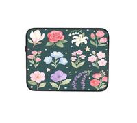 Custodia per computer portatile con fiori verde scuro borsa per computer portatile borsa per tablet borsa per il trasporto per lavoro 10 pollici