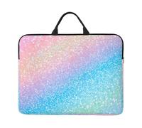 Custodia per computer portatile con glitter arcobaleno da 14 pollici, borsa per laptop da donna e uomo, borsa da trasporto per computer aziendale resistente all'acqua, custodia antiurto per notebook