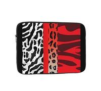 Custodia per computer portatile con leopardo rosso e zebra, borsa per computer portatile da 10 pollici