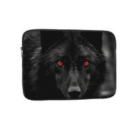Custodia per computer portatile con lupo dagli occhi rossi neri per donne e uomini, borsa impermeabile per computer portatile da 12 pollici borsa leggera per notebook