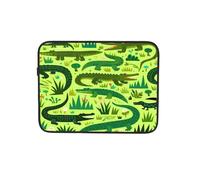Custodia per computer portatile con motivo coccodrillo, verde, borsa per il trasporto da 15 pollici