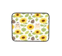Custodia per computer portatile con motivo criceto e girasoli carini, borsa da lavoro per computer portatile da 17 pollici