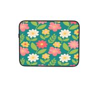 Custodia per computer portatile con motivo floreale, verde, per notebook, tablet, valigetta per il trasporto, per lavoro, 10 pollici