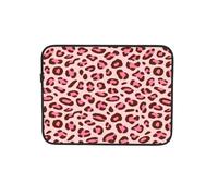 Custodia per computer portatile con motivo leopardato rosa per notebook, tablet, borsa da trasporto per lavoro, 15 pollici