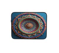Custodia per computer portatile con motivo mandala 3D, colore foglia di tè, borsa per il trasporto per computer portatile da 17 pollici