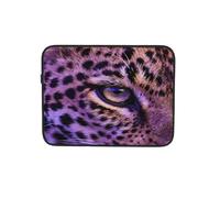 Custodia per computer portatile con occhio di leopardo e oro viola, custodia per computer portatile, tablet, valigetta da lavoro da 17 pollici