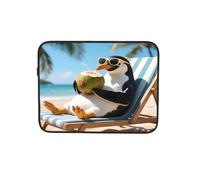Custodia per computer portatile con pinguino sulla sedia da spiaggia, borsa per computer portatile, tablet, borsa da trasporto per lavoro, 38,1 cm