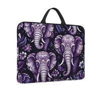Custodia per computer portatile con simpatico elefante in stile cartone animato, impermeabile, borsa per il trasporto del computer con maniglia