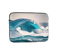 Custodia per computer portatile con stampa a onde blu del mare, borsa per computer da 12 pollici, adatta per ufficio, viaggi, pendolarismo e viaggi di lavoro.