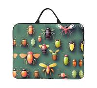 Custodia per computer portatile con stampa di atlante di insetti da 14", con maniglia portatile, compatibile con computer/tablet da 14"