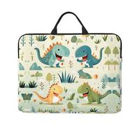Custodia per computer portatile con stampa di dinosauri con simpatico cucciolo di dinosauro da 14 pollici, con maniglia portatile, compatibile con computer/tablet da 14 pollici