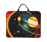 Custodia per computer portatile con stampa di Giove Saturno con sistema solare da 14 pollici, custodia protettiva antiurto per computer portatile valigetta per il trasporto