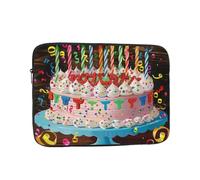 Custodia per computer portatile con stampa di torta di buon compleanno, protezione portatile compatta per dispositivi da 10", tablet, lavoro, viaggi e ufficio