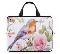 Custodia per computer portatile con stampa floreale ad acquerello pettirosso ultra-sottile, impermeabile, borsa per computer portatile da 13 pollici, borsa protettiva portatile per computer con