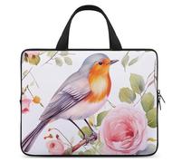 Custodia per computer portatile con stampa floreale ad acquerello pettirosso ultra-sottile, impermeabile, borsa per computer portatile da 12 pollici, borsa protettiva portatile per computer con