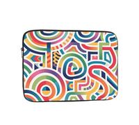 Custodia per computer portatile, con stampa, per lui/lei, antiurto, 25-43 cm, idea regalo per le feste (geometria astratta L, 13")