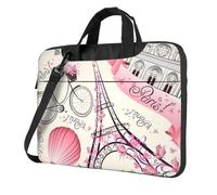 Custodia per computer portatile con stampa romantica della Torre Eiffel di Parigi, custodia impermeabile per laptop, custodia per laptop divertente, 35,5 cm