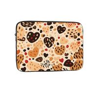 Custodia per computer portatile con stampa tigre e cuore da 15 pollici stampa leopardata amore borsa per laptop per donne uomini, borsa da trasporto per computer aziendale resistente all'acqua