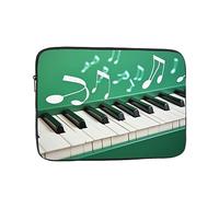 Custodia per computer portatile, con tasti di pianoforte, verde e bianco, borsa per il trasporto del computer da 25,4 cm, custodia protettiva per notebook