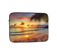 Custodia per computer portatile con tramonto in spiaggia, custodia impermeabile per il trasporto del computer, antiurto, protezione per laptop per viaggi e lavoro da 12 pollici